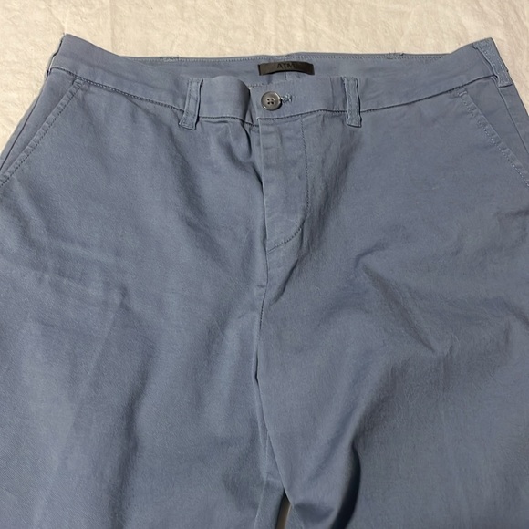 ATM Blue Cropped Cotton-Blend Twill Wide-Leg Pants Size 0 - Picture 4 of 7